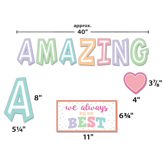 Pastel Pop Amazing Things Happen Here Bulletin Board