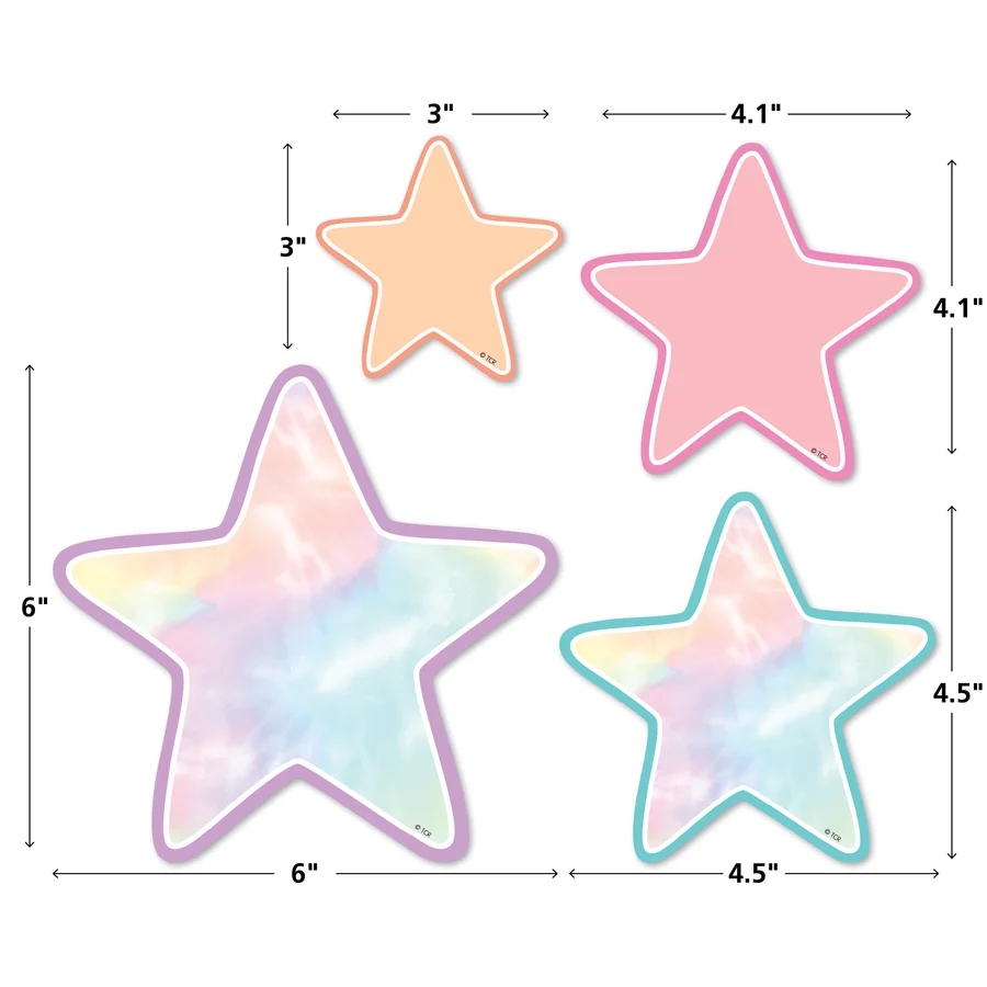 Pastel Pop Stars Accents - Assorted Sizes