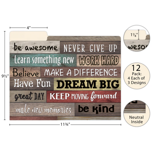 Farmhouse Chic File Folders