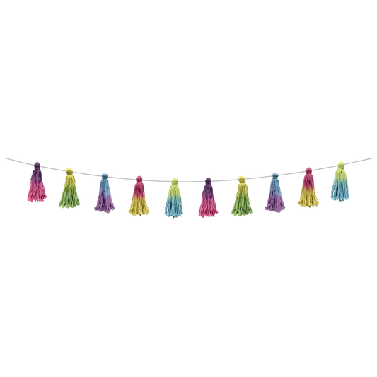 Tie-Dye Tassels Garland