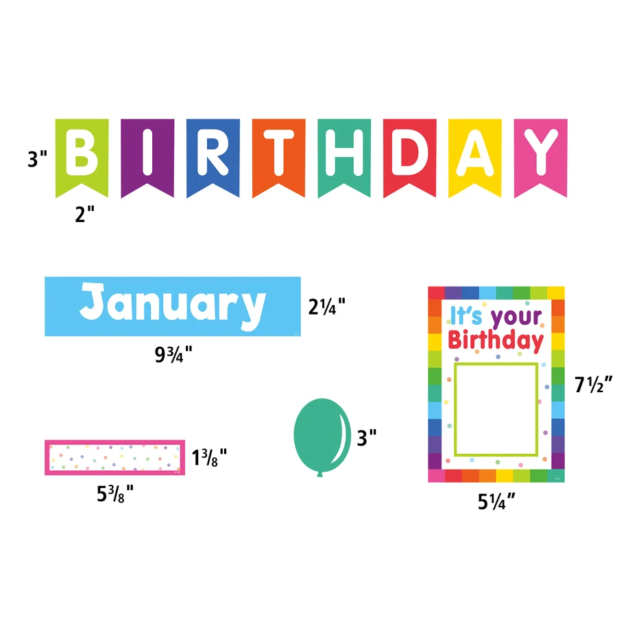 Colorful Happy Birthday Mini Bulletin Board