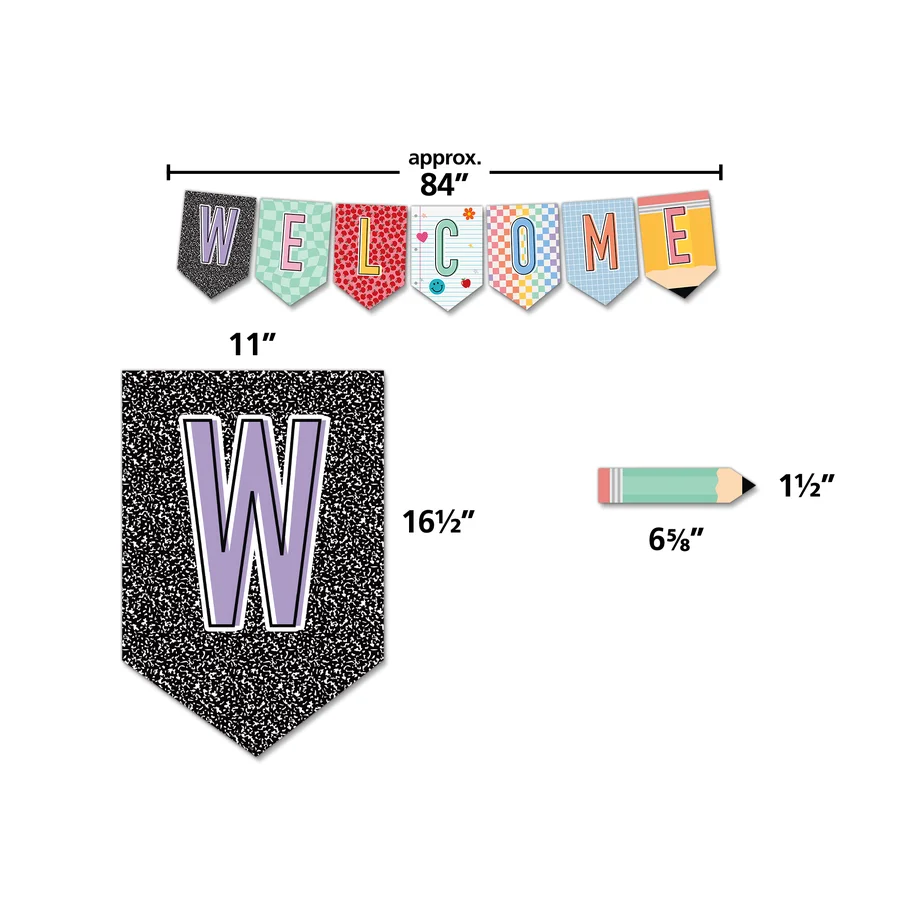Cool for School Pennants Welcome Bulletin Board