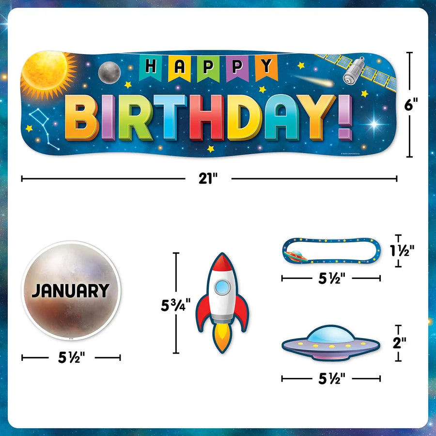 Outer Space Crew Happy Birthday Mini Bulletin Board
