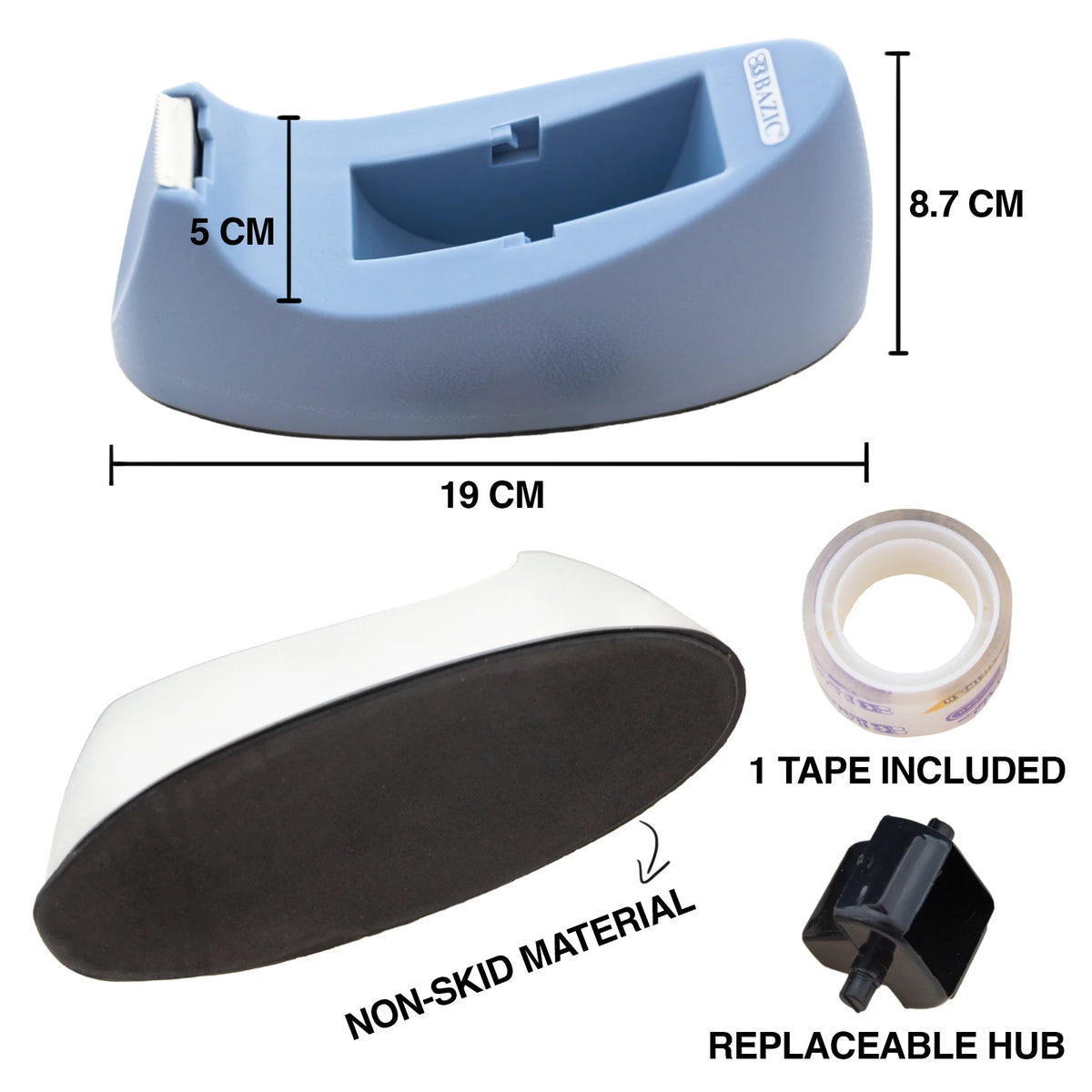 Heavy Duty Desktop Tape Dispenser with Refill, 1 in Core - Assorted - Each