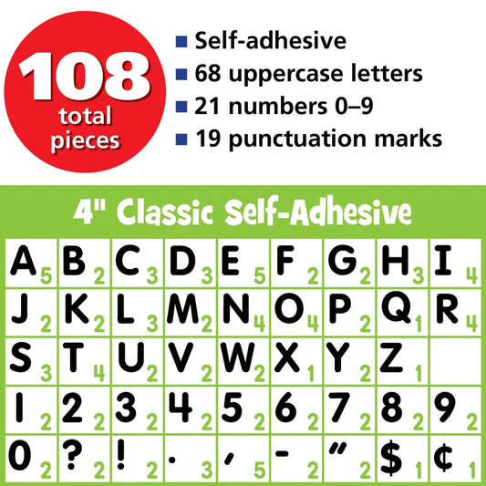 Black Classic Self-Adhesive Letters Uppercase