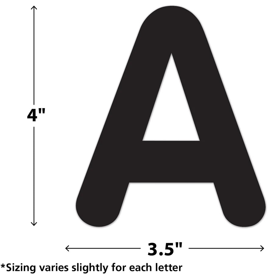 Black Classic Self-Adhesive Letters Uppercase