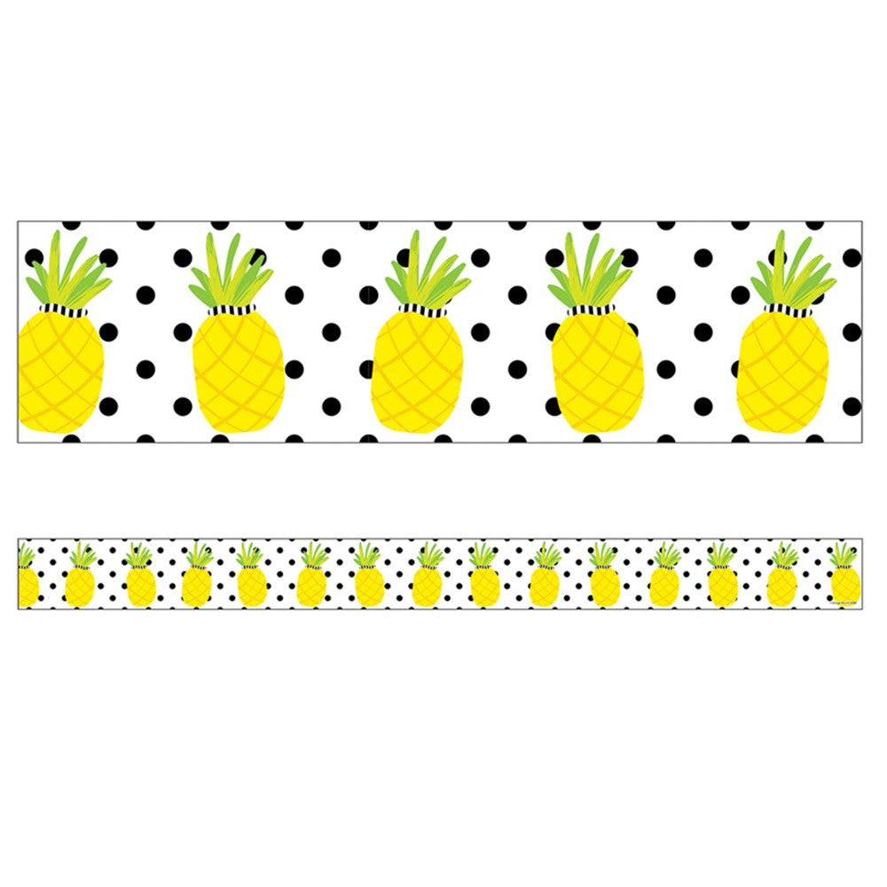 Simply Stylish Tropical Pineapples Straight Border