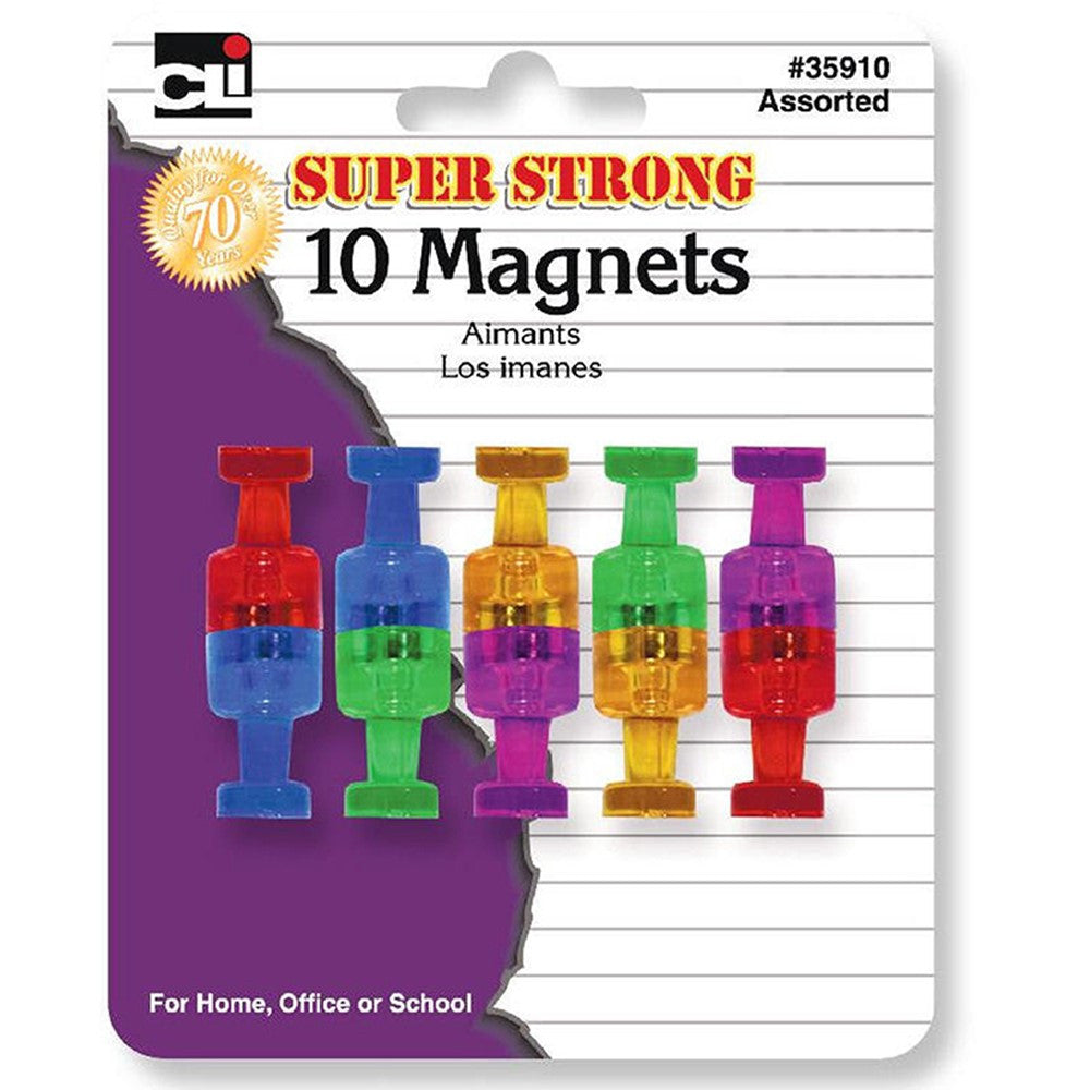 Super Strong Magnets 10ct. Push Pin Style Asst