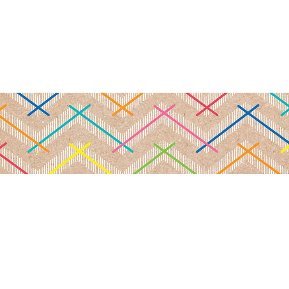 Krafty Pop Colorful Kraft Chevron EZ Border