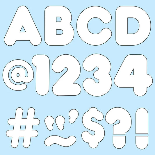 White Casual Uppercase Ready Letters®