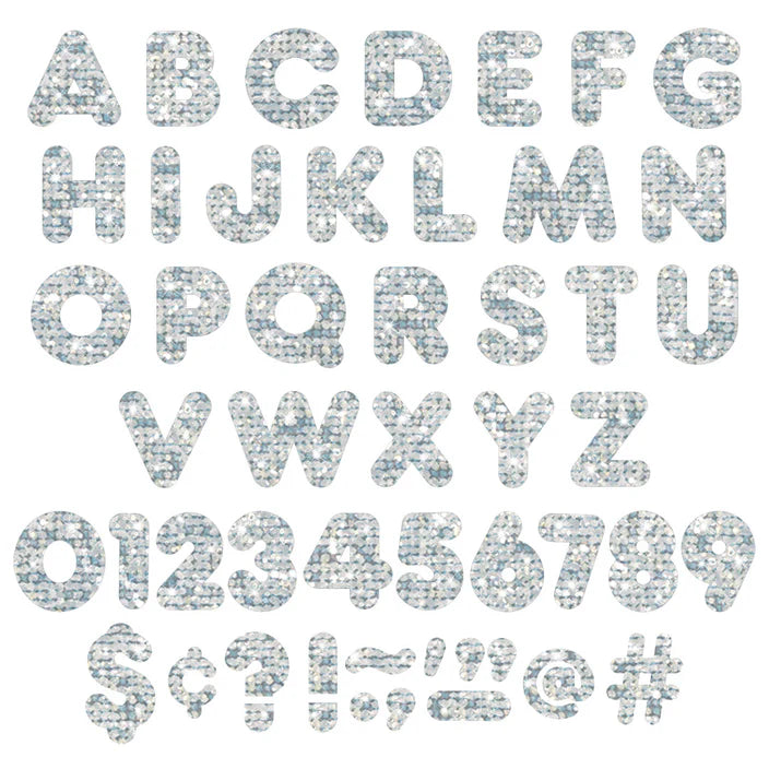 Silver Sparkle Casual Uppercase Ready Letters®
