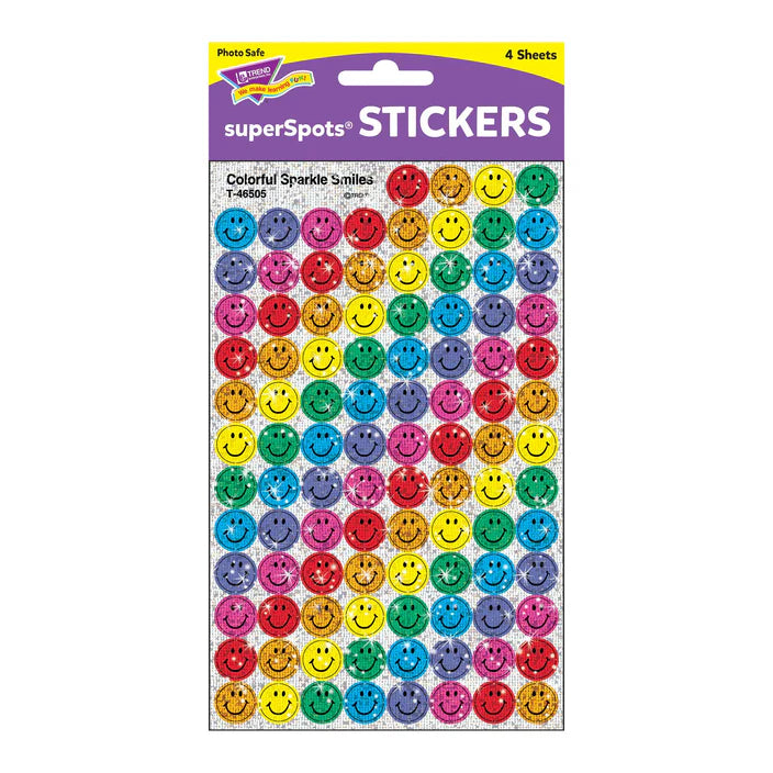 Colorful Smiles superSpots® Stickers – Sparkle