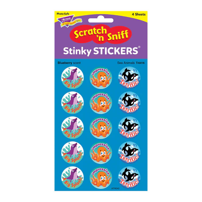 Sea Animals, Blueberry scent Scratch 'n Sniff Stinky Stickers®