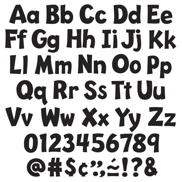 Black Playful Uppercase/Lowercase Combo Pack (English/Spanish) Ready Letters®