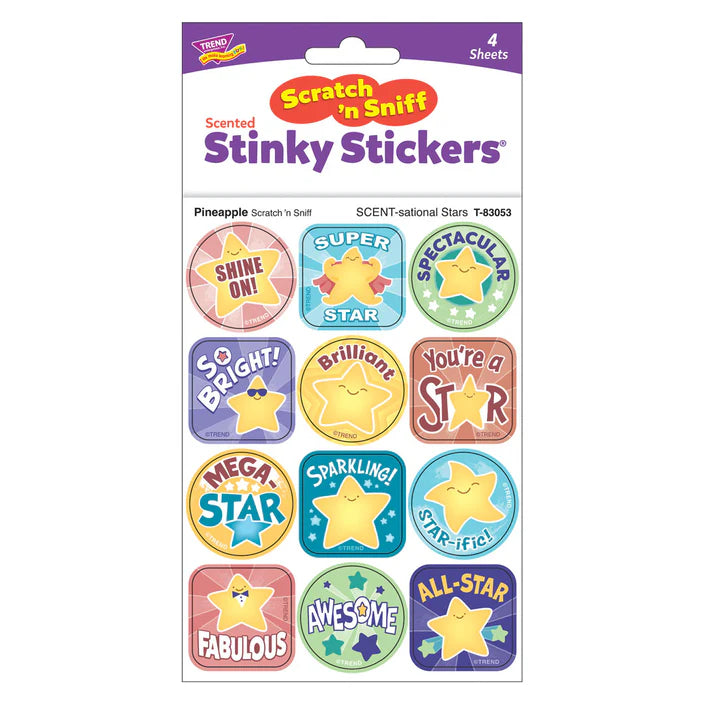 SCENT-sational Stars, Pineapple scent Scratch 'n Sniff Stinky Stickers®