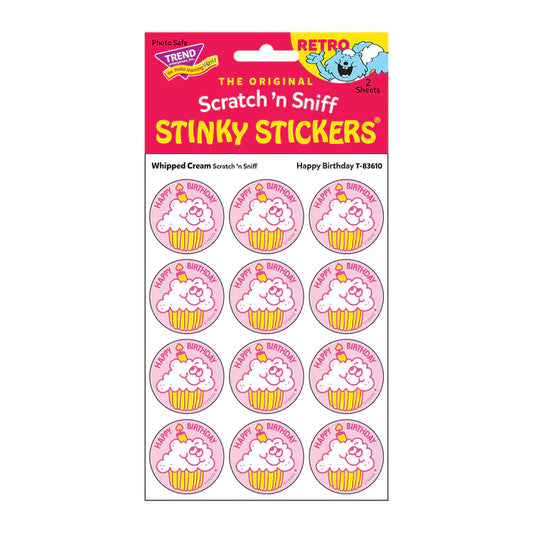 Happy Birthday, Whipped Cream scent Retro Scratch 'n Sniff Stinky Stickers®