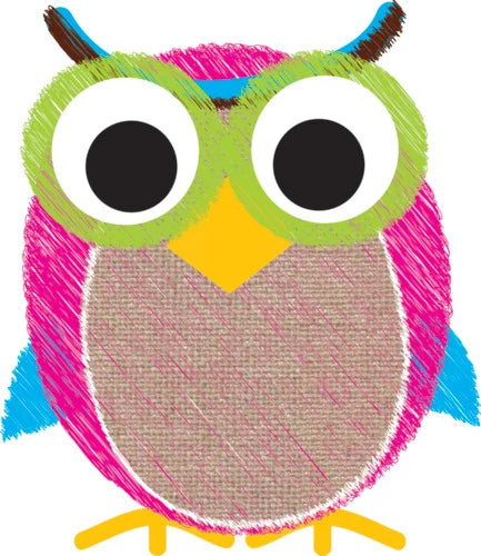 Magnetic Whiteboard Eraser, Owl Scribble Chalk Burlap