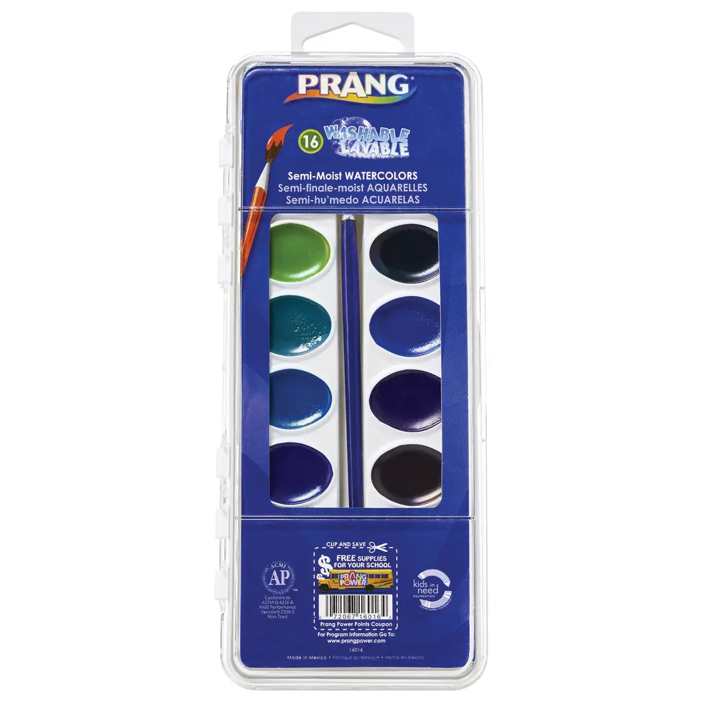 Prang Washable Watercolor Set 16 color