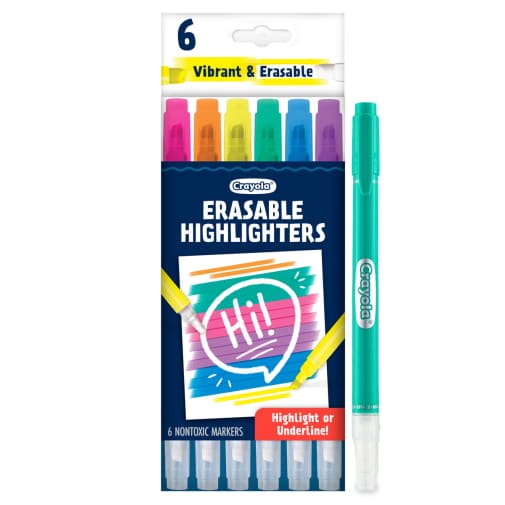 Crayola Take Note! Erasable Highlighters 6 ct.