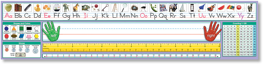 Adhesive Primary Traditional Manuscript Desk Plates