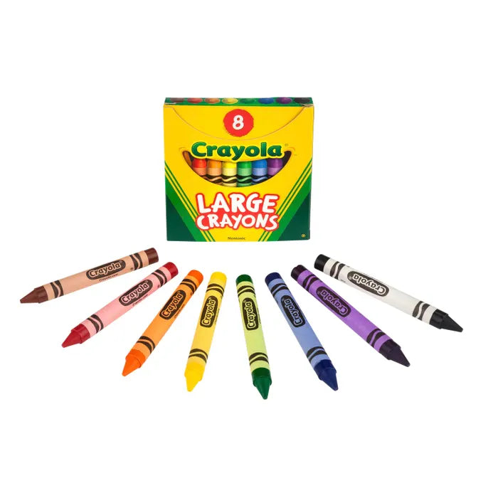 Crayola Large Crayons, Assorted Colors, Set of 8