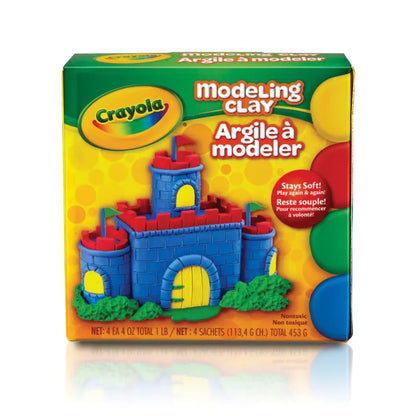 Crayola Modeling Clay, Assorted Primary Colors, Set of 4