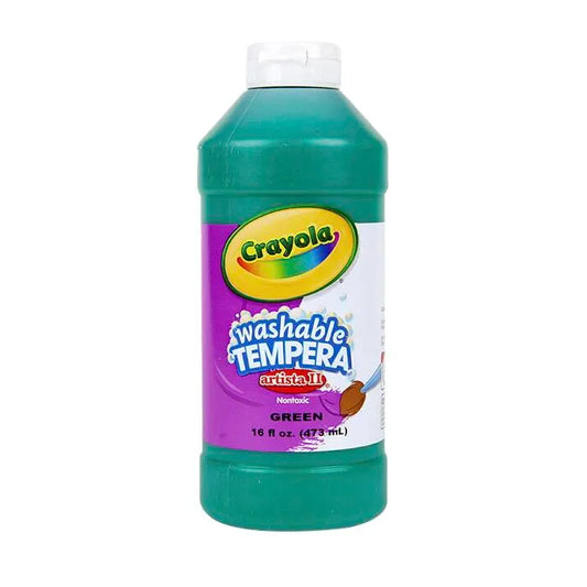 Crayola Artista II Washable Tempera Paint, 1 Pint Bottle, Green