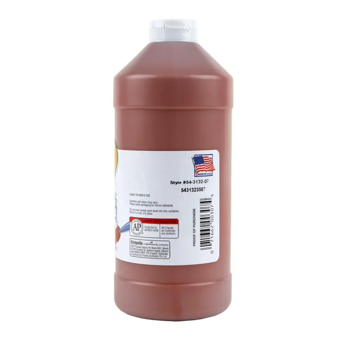 Crayola Artista II Washable Tempera Paint, 1 Quart Bottle, Brown