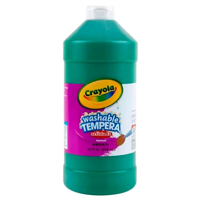 Crayola Artista II Washable Tempera Paint, 1 Quart Bottle, Green