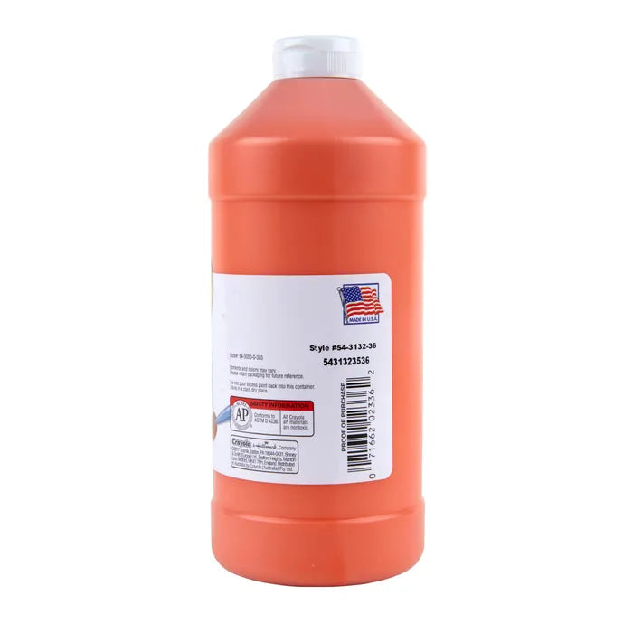 Crayola Artista II Washable Tempera Paint, 1 Quart Bottle, Orange