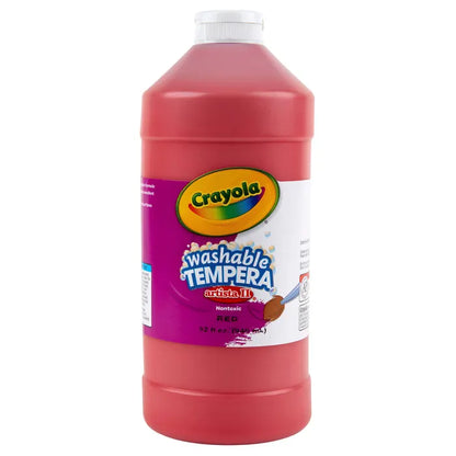 Crayola Artista II Washable Tempera Paint, 1 Quart Bottle, Red