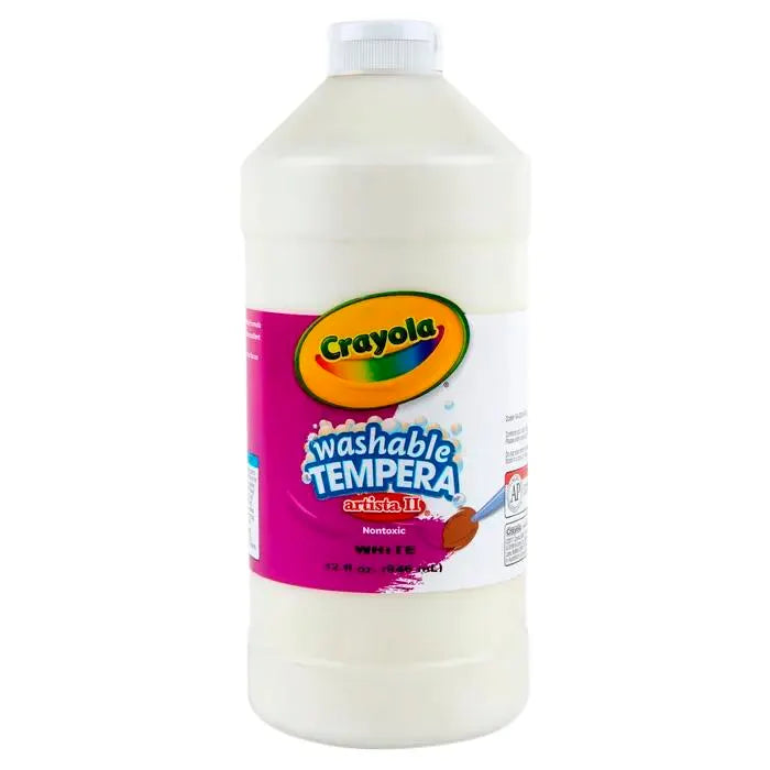 Crayola Artista II Washable Tempera Paint, 1 Quart Bottle, White