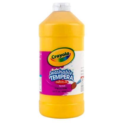 Crayola Artista II Washable Tempera Paint, 1 Quart Bottle, Yellow