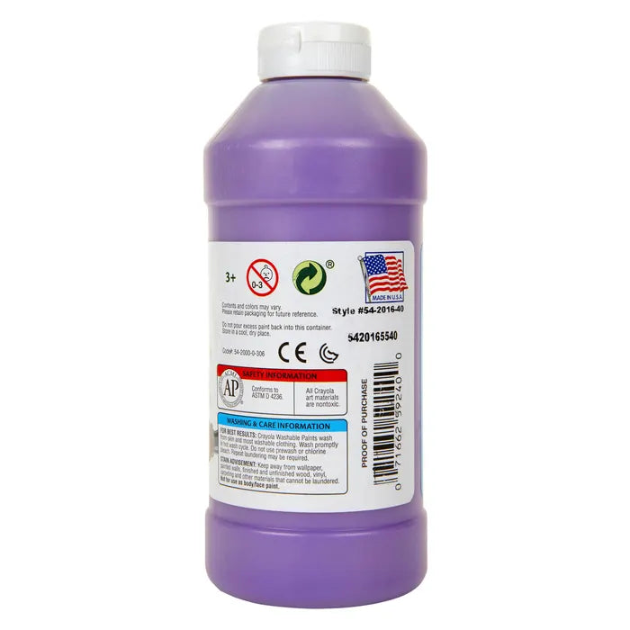 Crayola Washable Paint, 1 Pint Bottle, Violet