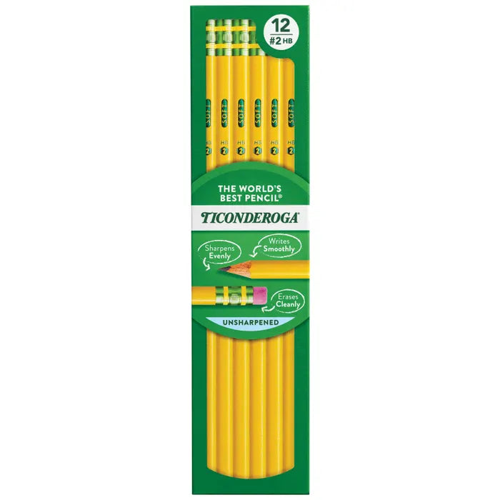 Ticonderoga Pencil  #2 - 12ct (unsharpened)