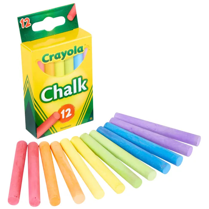 Crayola Children's Chalk, Assorted Colors, Pack of 12