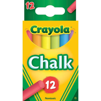 Crayola Children's Chalk, Assorted Colors, Pack of 12