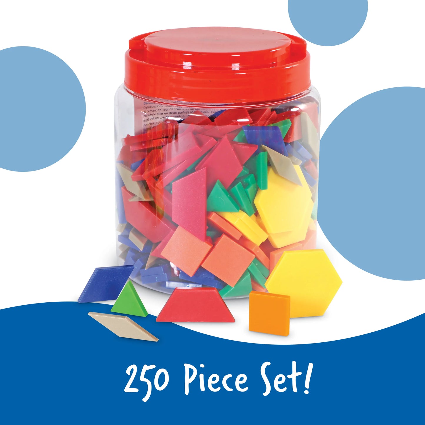 Plastic Pattern Blocks - 0.5 cm, Set of 250