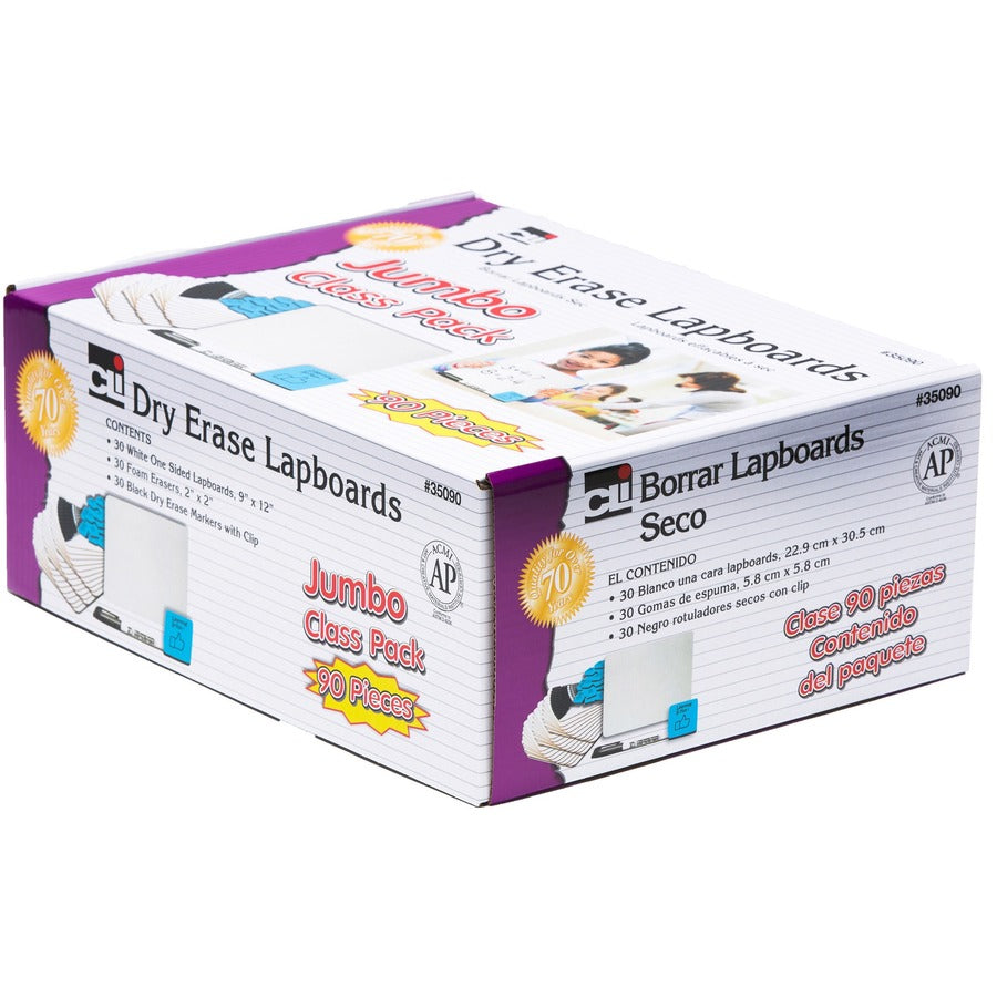 Dry Erase Boards Classpk. W/Eraser & Marker 30ct.