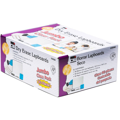 Dry Erase Boards Classpk. W/Eraser & Marker 30ct.
