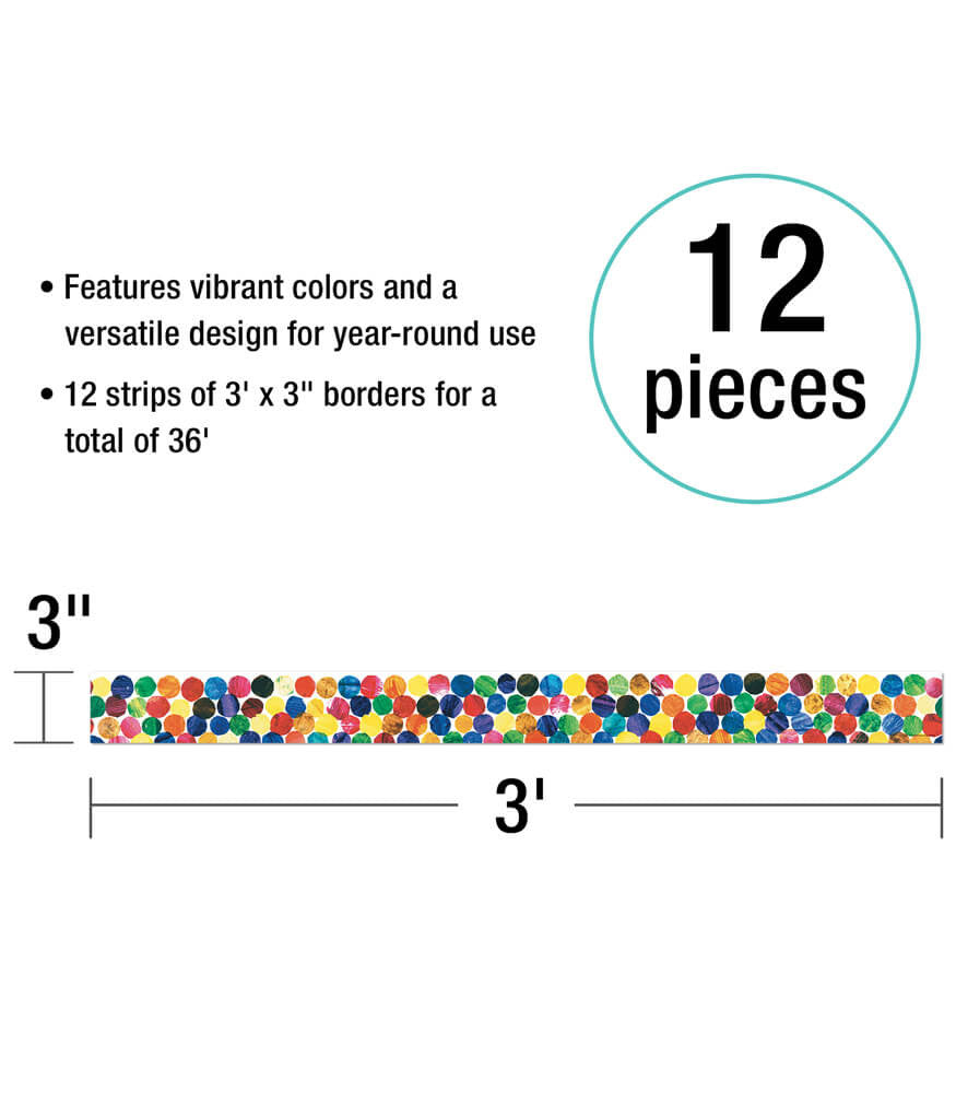 The Very Hungry Caterpillar Dots Straight Bulletin Board Borders