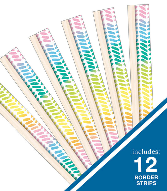 Watercolor Chevron Straight Bulletin Board Border
