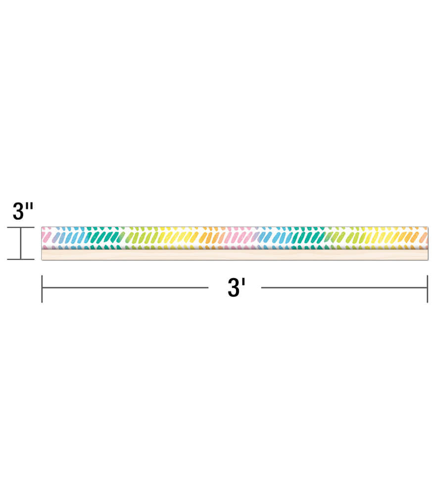 Watercolor Chevron Straight Bulletin Board Border
