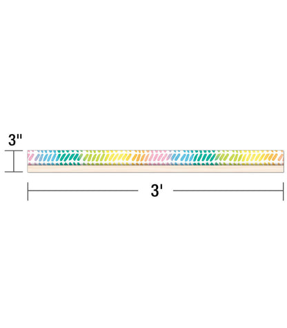 Watercolor Chevron Straight Bulletin Board Border