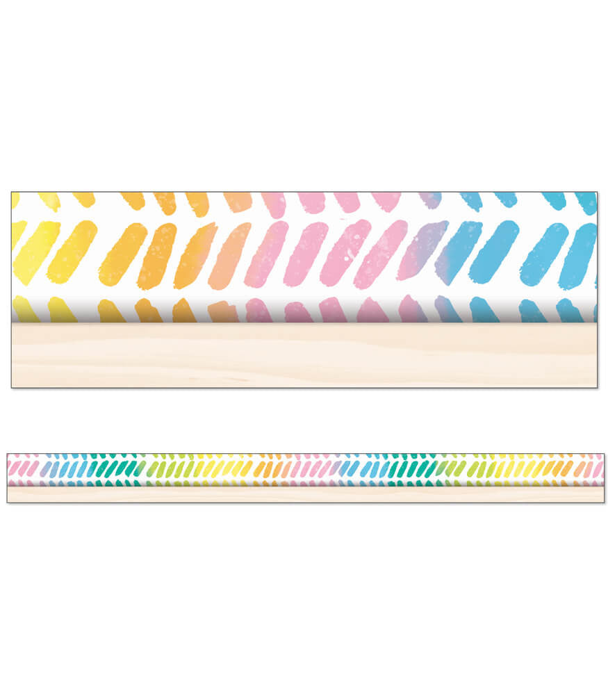 Watercolor Chevron Straight Bulletin Board Border