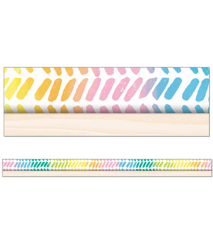 Watercolor Chevron Straight Bulletin Board Border