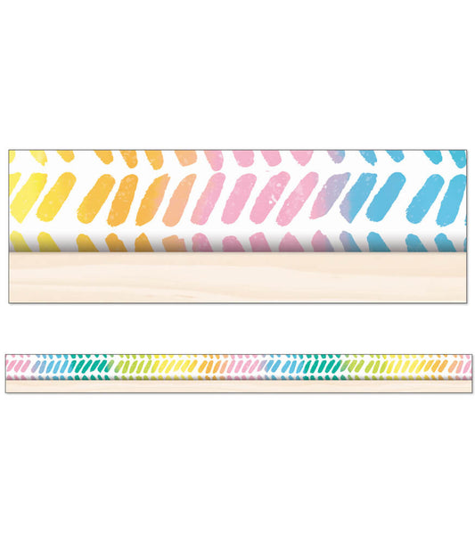 Watercolor Chevron Straight Bulletin Board Border