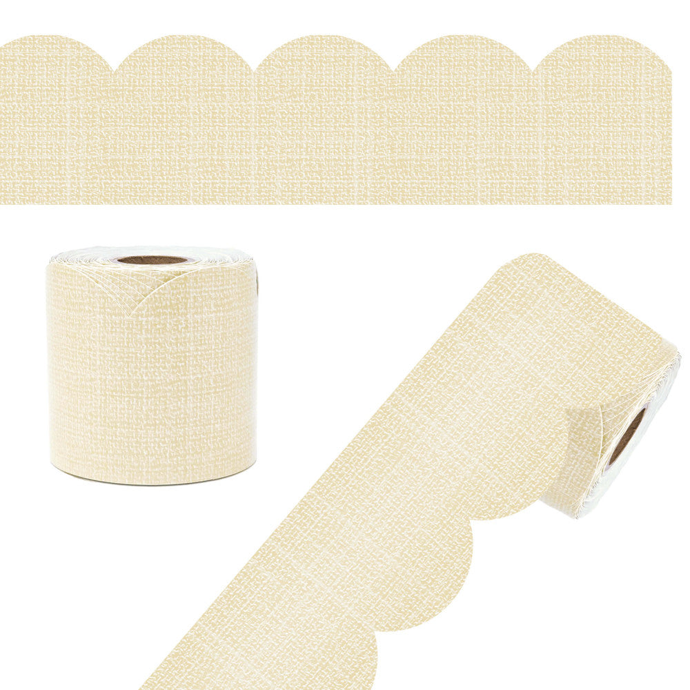 65' Linen Rolled Scalloped Bulletin Board Borders