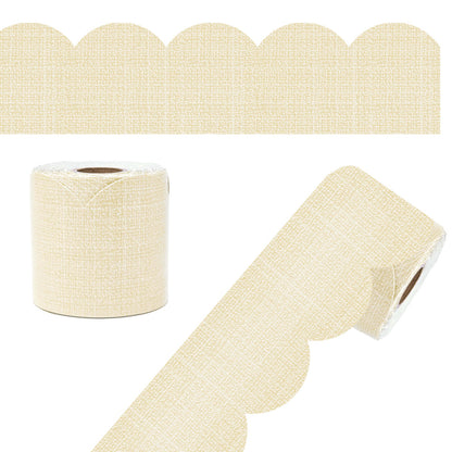 65' Linen Rolled Scalloped Bulletin Board Borders