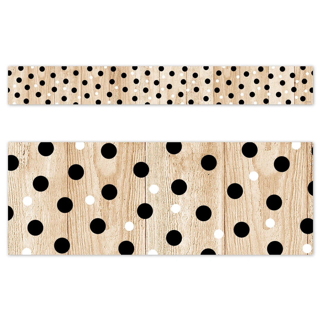 Polka Dots on Wood EZ Border